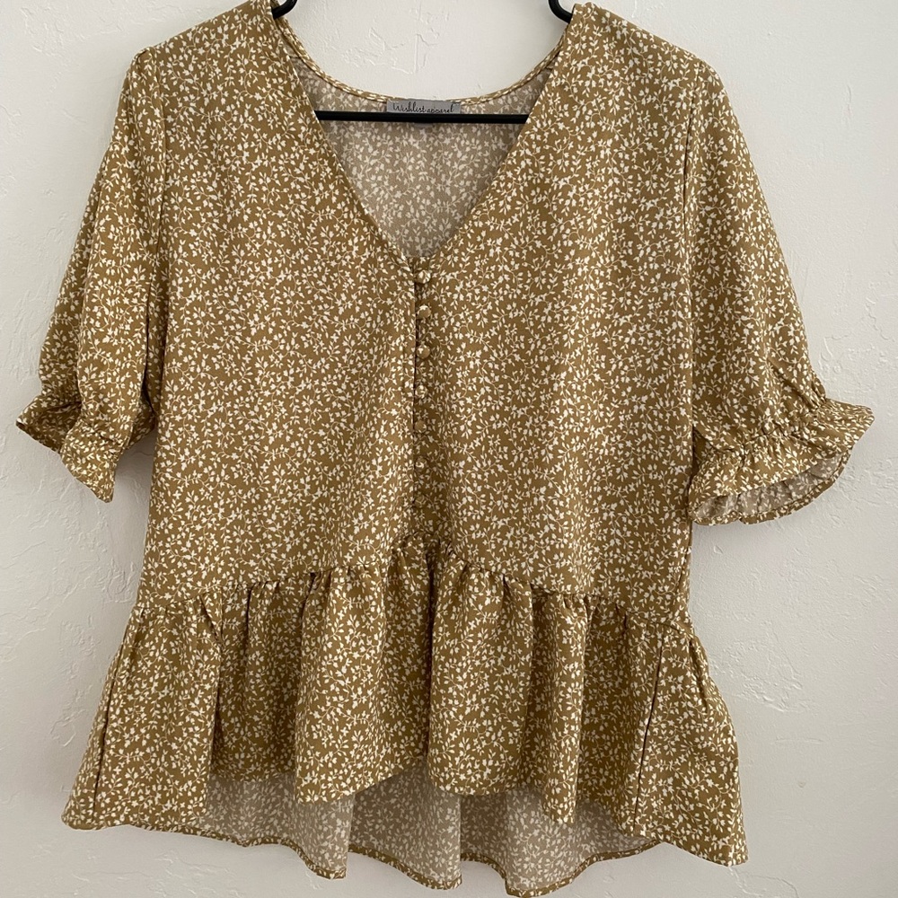 Floral peplum blouse Size Small